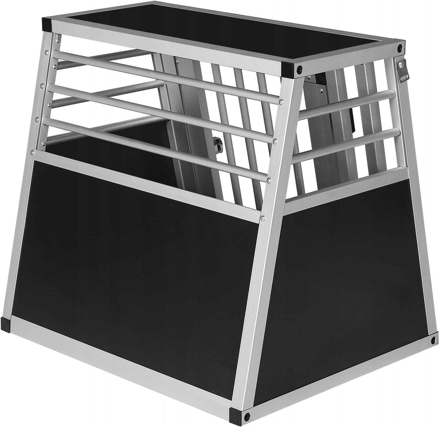 Woltu Aluminium-Hundebox für das Auto mit Schlüssel – Schwarz – 50 x 60 x 60 cm