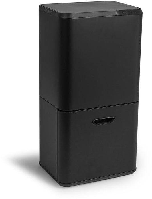 Umuzi Cleaning - Recyclingeimer 63L - Abfalleimer - Sensor - 30.5x41x78cm - Matt Schwarz