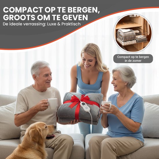 TTD®-Heizdecke elektrisch - 200 x 180 cm - 40-60 °C - Flanell