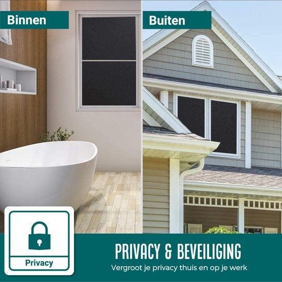 Homewell Verdunkelungstuch 45x200cm - Fensterfolie Verdunkelung - Blendschutz, Isolierung und Sonnenschutz - Wiederverwendbar - Statisch - Schwarz