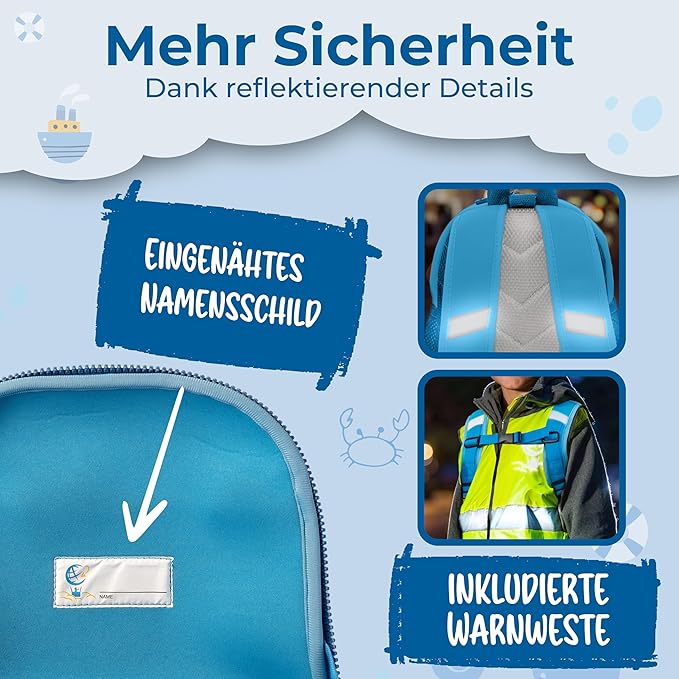 REISERACKER Kinderrucksack Adventure blau