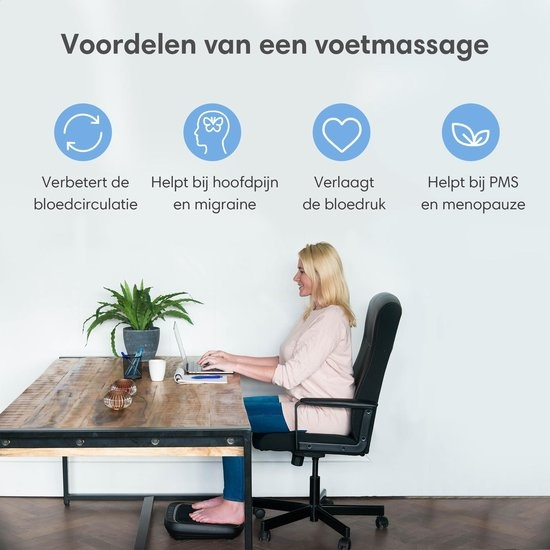 Shiatsu-Fußmassagegerät - 3 Geschwindigkeitsstufen - Wärmefunktion - abnehmbarer Bezug - Schwarz