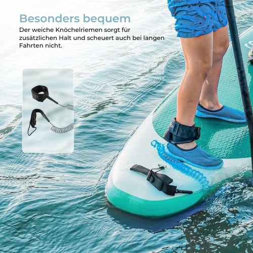 Supper - Sup Board XL - Max. 220KG - Wasserdichte Handytasche - Pumpe - Tragetasche - 335 x 81 cm - Türkis