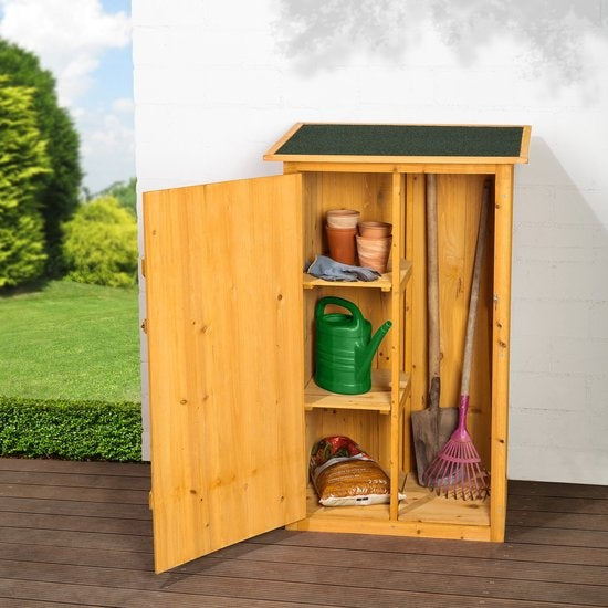 tectake - Gartenschrank Taman aus Holz - mit Flachdach - Maße 75 x 56 x 118 cm - 404565