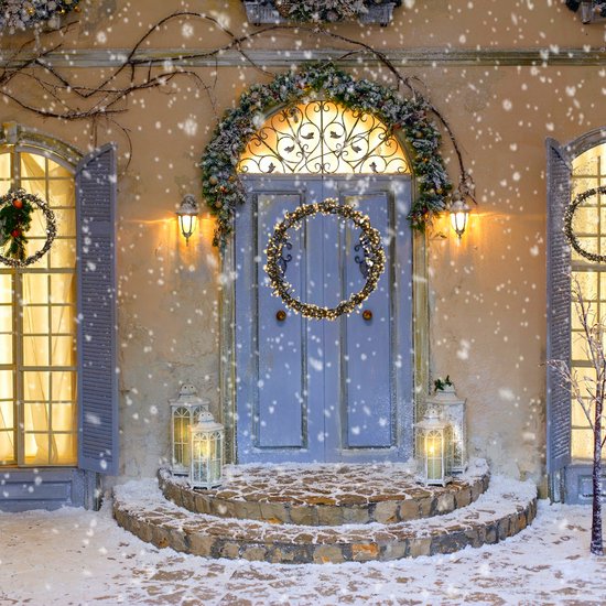 Ceruzo Weihnachtsring - Dekorationsring mit Lichtern - 300 LED -38cm D -Kranz- Warmweiß -Lichtfunktionen
