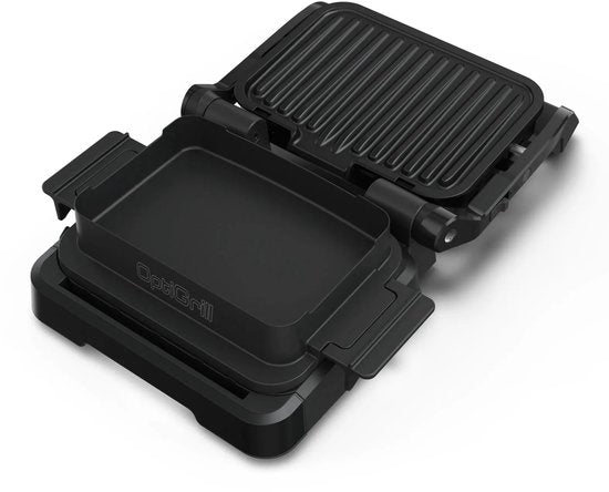 Tefal OptiGrill 4in1 GC7748 – Intelligenter Kontaktgrill – Grill, Tischgrill, Backofen und komplette Mahlzeit – 9 Automatikprogramme – Garstandsanzeige – 2100 W – Schwarz/Edelstahl
