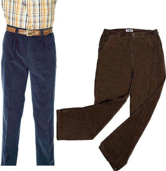 Wisent Stretch Cordhose mit Gummizug navy blau Größe 30 (kurz)