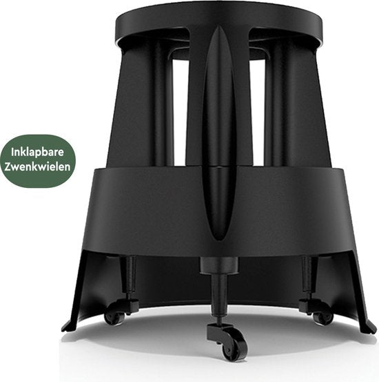 BRASQ Tritthocker Schwarz ST200 - Mobil - Kapazität 150 kg - Tritthocker - Tritthocker Erwachsene - Elefantenfuß