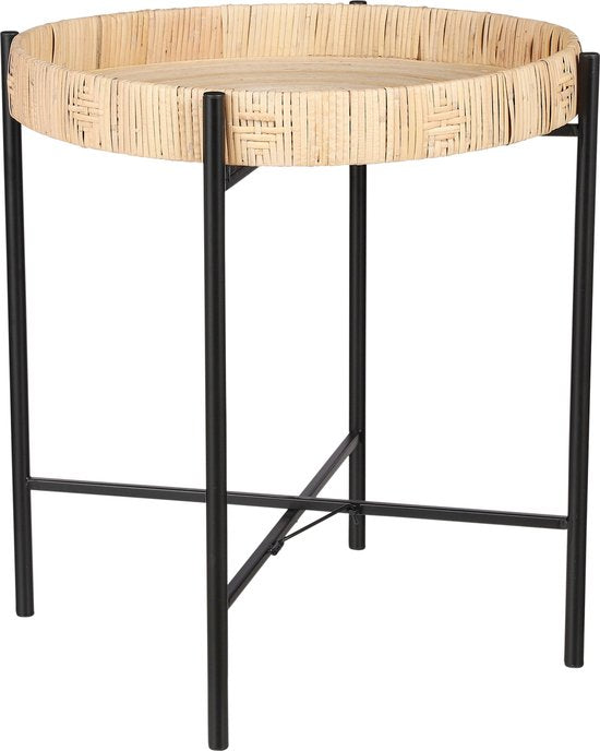 Mica Decorations Kaj Beistelltisch - H51 x Ø45 cm - Rattan - Braun