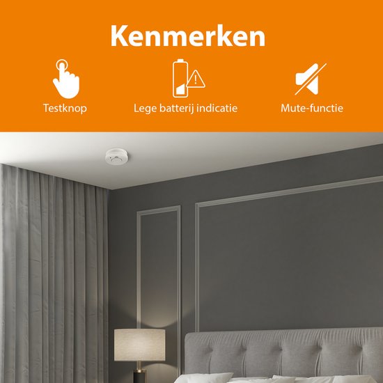 Smartwares 10.044.62 – Rauchmelder 85 dB – 1 Jahr Batterielebensdauer, 10 Jahre Sensorlebensdauer – TÜV-zertifiziert – Brandmelder