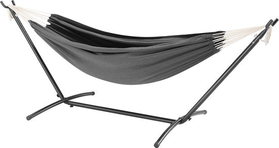 Juskys Hängematte Paya - Anthrazit - inkl. Gestell und Aufbewahrungstasche