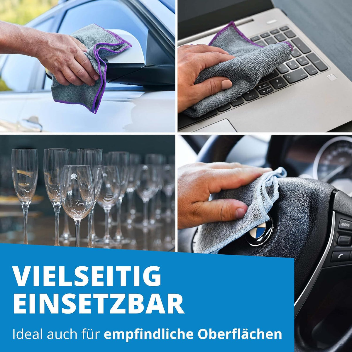 LICARGO Mikrofasertücher für das Auto – 30 x 30 cm – 220 g/m² – 6er-Set