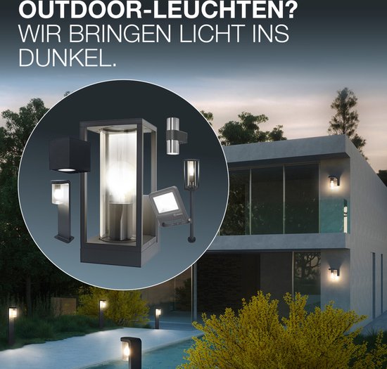 LEDVANCE Endura Style Wandleuchte - 0,5W - 50lm - Schutzart IP44 - Warmweiß - Edelstahl - Dunkelgrau