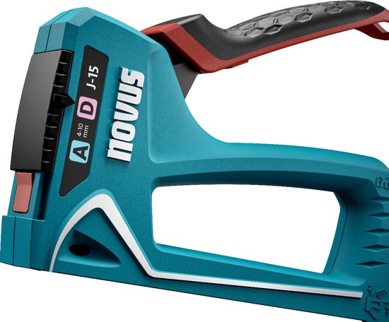 Novus Handtacker J-15 – Tacker – für Klammern der Typen A, D, H und G – zum Befestigen von u. a. Textilien, Leder, Folien, Papier, Kork und weichen Kunststoffplatten