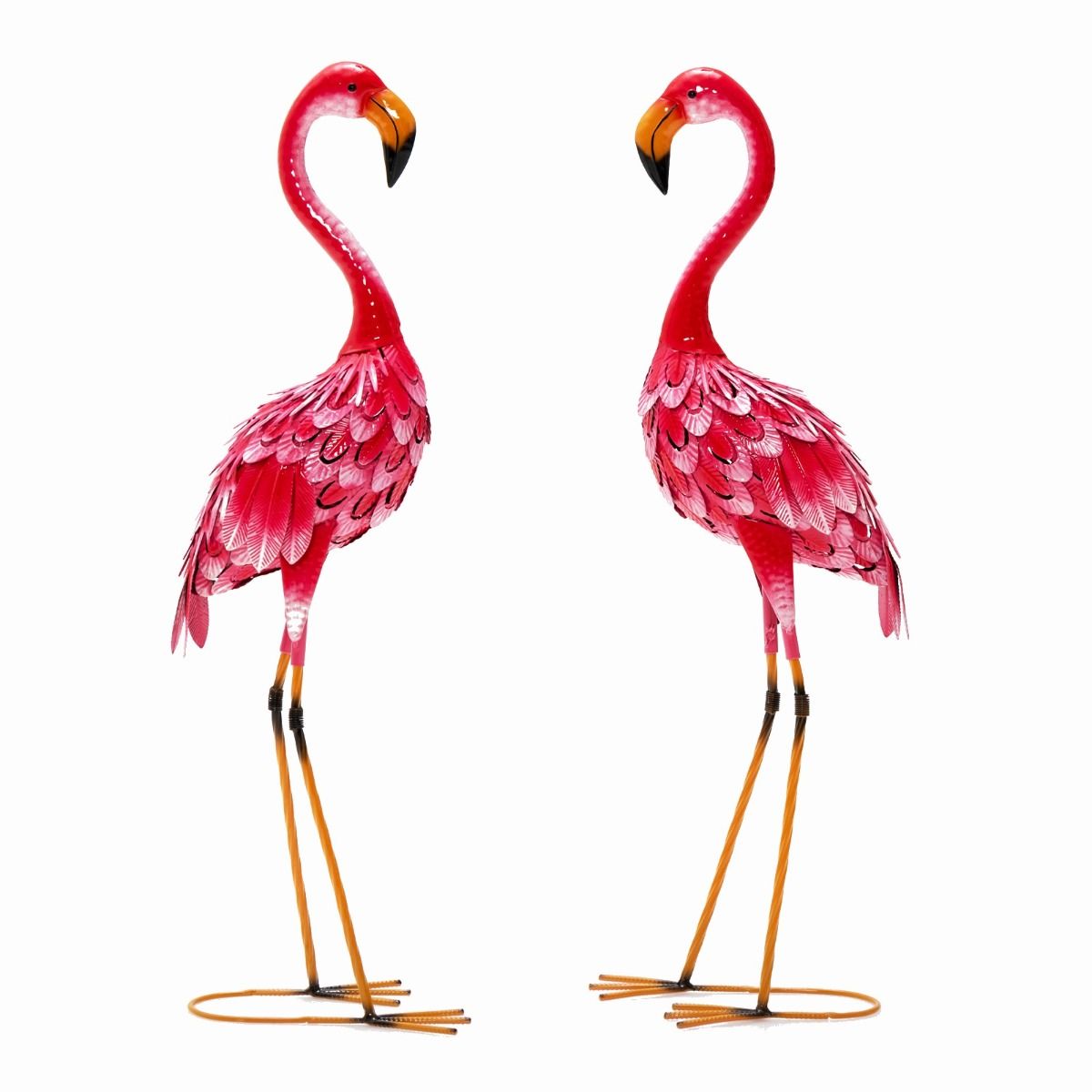 Coast Flamingo Garten Statuen - 2er Set - Metall - Rosa