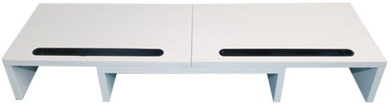 Ceruzo Monitor-Erhöhung – Für 1 oder 2 Bildschirme – Verstellbar von 80 bis 112,5 cm – Weiß