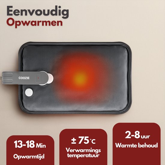 Coozie Elektrische Kanne XL - 1.65L - mit ThermoSoft Hülle aus Plüsch - Wärmende weiche Heißwasserkanne - Heißwasserkanne - Anthrazitgrau
