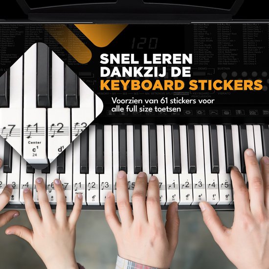 Finesse Keyboard Piano - Beleuchtung - Ständer & Zubehör - 61 Tasten - Digital Piano - Electric Piano - Kind