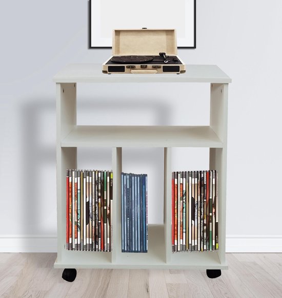 Lp vinyl aufbewahrung schrank - bücherregal - aufbewahrung zeitschriften bücher schallplatten - weiß