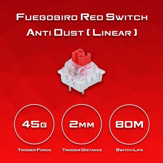Fuegobird K3MAX Mechanische Gaming Tastatur - 100Tasten - Gasket Mod - Roter Schalter - QWERTY - Mechanische RGB Tastatur mit Hintergrundbeleuchtung - Lemon
