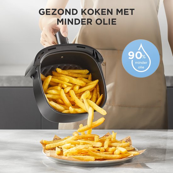 Midea Heißluftfritteuse MF-TN20D2 – 2 l, 1150 W, Frittieren ohne Öl, Heißluftfritteuse, Automatische Abschaltfunktion, Ölfrei, Leicht zu reinigen, BPA-frei, Schwarz
