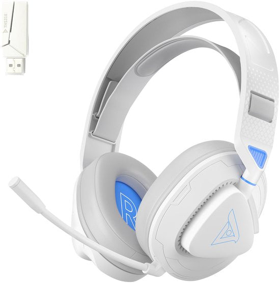 TAIDU THS318 2,4-GHz-Gaming-Headset – Over-Ear-Kopfhörer – mit Mikrofon – Geeignet für PC/PS4/PS5, Nintendo Switch – Weiß