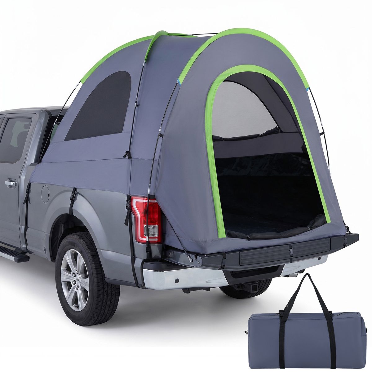 Coast Pick-up-Zelt – für 4 Personen – abnehmbare Regenplane – grün und grau