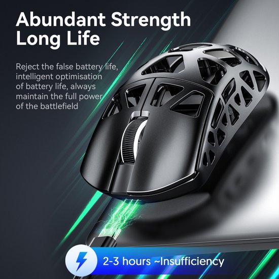 ATTACK SHARK R3 – Kabellose Gaming-Maus – PAW3395 – Ultraleicht (46 g) – Kabelgebunden/2,4 GHz/BT 5.1 – 26.000 DPI – Magnesiumlegierung