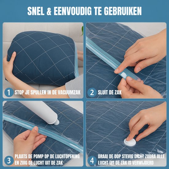 Travelly® Vakuumbeutel & Reisebeutel Set - Aufbewahrung von Kleidung & Reisen - Luftdicht - Inklusive Pumpe - Wiederverwendbar - Platzsparend - Set mit 24 Stück - Transparent