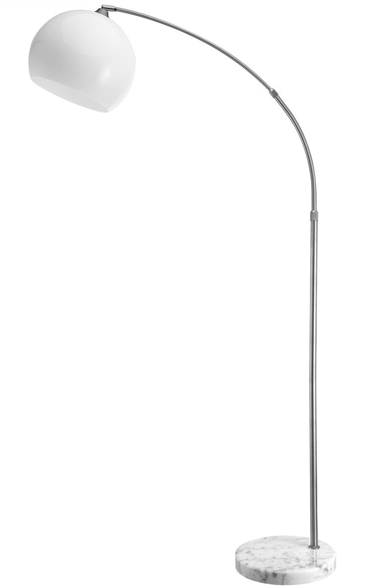 Monzana Retro Design Bogenlampe - Stehleuchte - Verstellbar 190-210 cm - Opalweiß - Silber