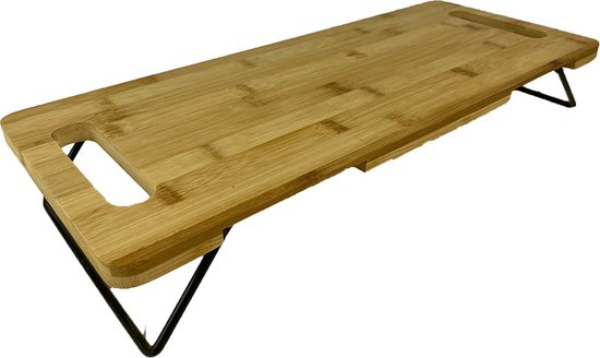 Ausklappbares Servierbrett aus Bambus – Tapas – Frühstückstisch 48 x 20 cm