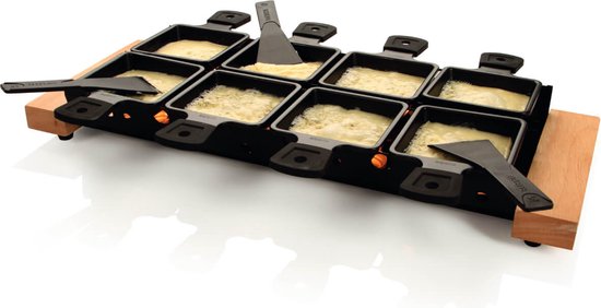 Boska Partyclette® XL - Raclette Grill Set - 8 Personen - Schwarz - 48x18 cm