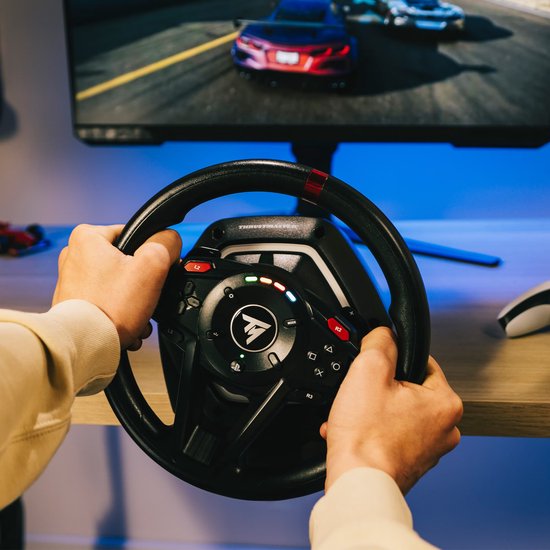 Thrustmaster T128-P – Rennlenkrad und Pedale – Force Feedback & magnetische Schaltwippen – Für PS5/PS4/PC – Kompatibel mit Forza Horizon 6 (PC)