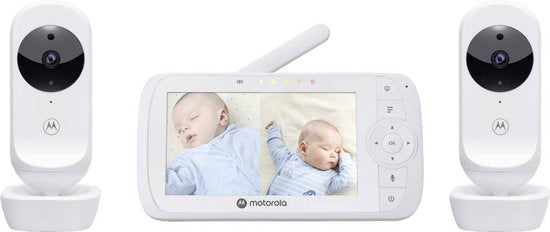 Motorola Nursery VM35-2 – Babyphone mit 5-Zoll-Split-Screen und 2 Kameras – Nachtsicht – Integriertes Mikrofon