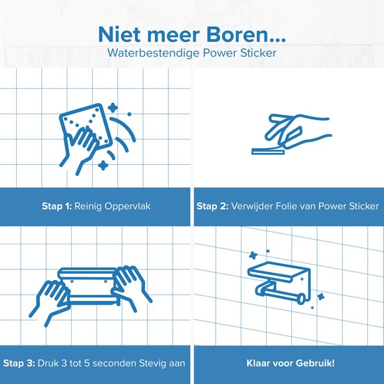 Happy Goods Toilettenpapierhalter mit Ablage - Selbstklebend / Bohren - Toilettenpapierhalter Schwarz ohne Bohren - Edelstahl - Inkl.