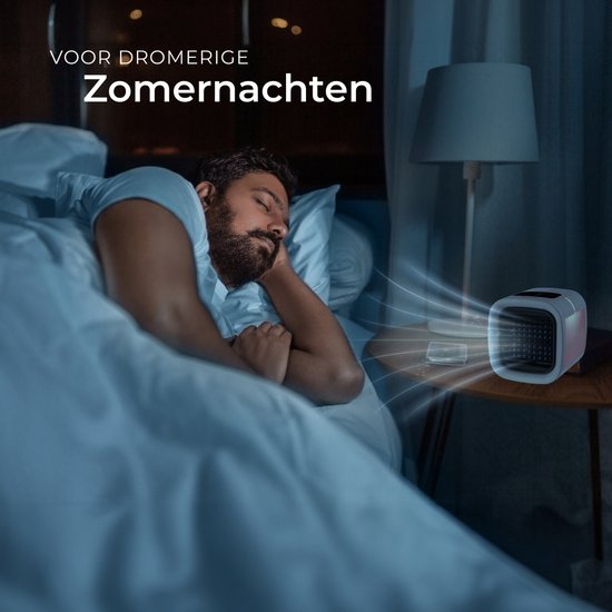tectake® Air Cooler Frosty mit LED-Beleuchtung - 2 Kühlmodi - 8W - 3-in-1 Luftkühler mit Wasserreservoir - ohne Ablassschlauch - inklusive USB-Kabel und Trichter - Mini-Klimagerät - Weiß