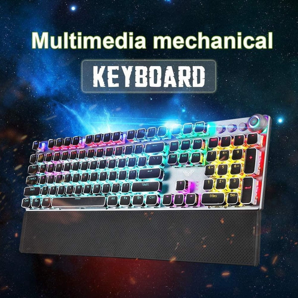 AULA F2058 RGB Punk Gaming mechanische Tastatur - QWERTY - blauer Schalter