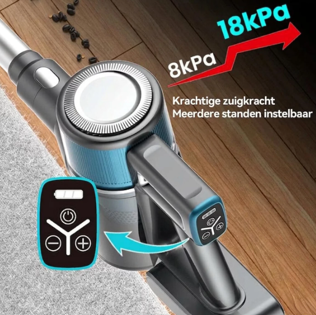 Ochama Kabelloser Stabstaubsauger 4-in-1 – 18 kPa – 40 Minuten Betriebszeit – 2600 mAh – LED-Beleuchtung – Beutellos – Modell XL-613M4