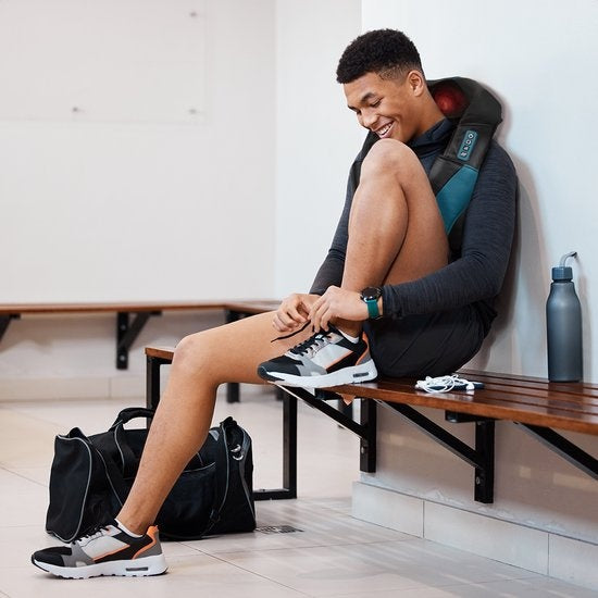 Auronic Shiatsu Massagekissen - Elektrisches Nackenmassagegerät - Massagegeräte - Nacken- und Schultermassagegerät - Infrarot - Schwarz/Blau