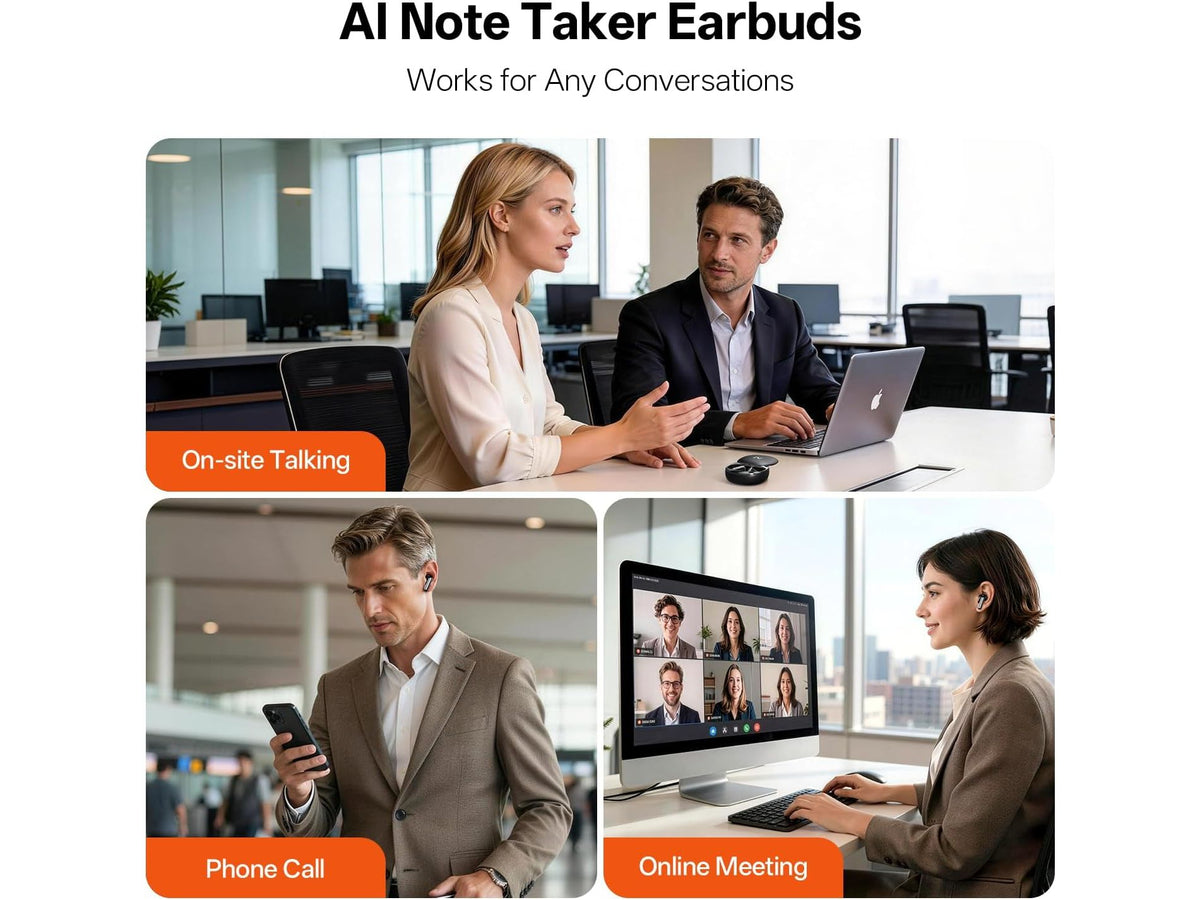 Viaim RecDot AI VoiceRec In-Ears – Generalüberholt – KI-Transkription und -Übersetzung – Schwarz