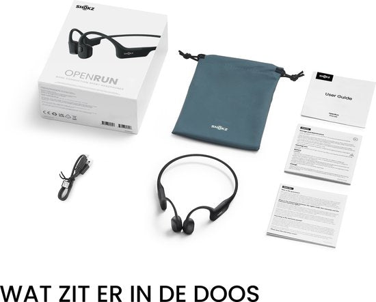 Shokz OpenRun USB-C Open-Ear-Sportkopfhörer – Knochenleitung – Kabellos – IP67 – Schwarz