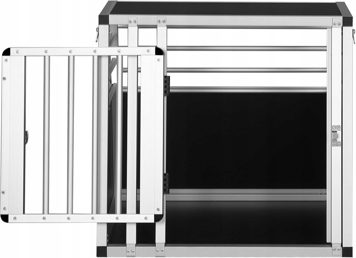 Woltu Aluminium-Hundebox für das Auto mit Schlüssel – Schwarz – 50 x 60 x 60 cm