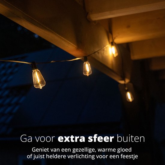 FlinQ Smart Light String Solar - LED-Lichtergirlande für den Außenbereich - Gartenbeleuchtung 15 Meter langes Kabel - Girlande mit RGB-Lichtern - Stimmungslichter / Partylichter - Partylichter