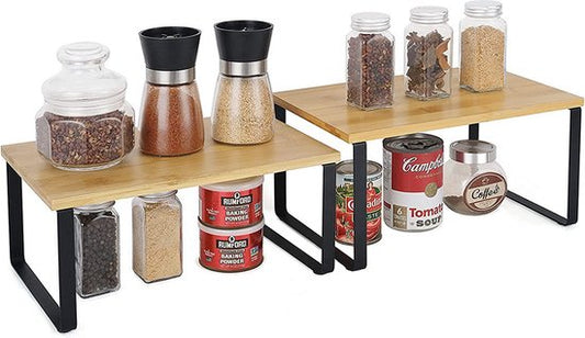 Küchenregale - Arbeitsplattenorganisator - 2er Set Schreibtisch Küchenregal Gewürzregal Badezimmerorganisator -Schwarz