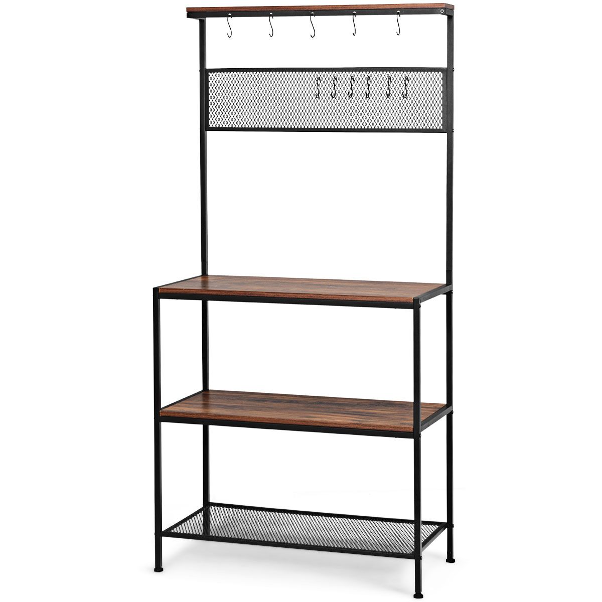 Coast 4-Lagen-Backblech - 11 Haken - 84 x 40 x 171 cm - Braun/Schwarz