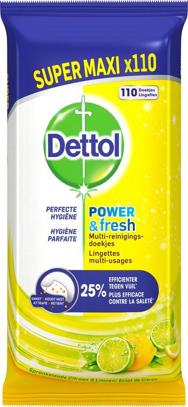 Dettol Multi-Reinigungstücher Maxi, Zitrone, 110 Stück