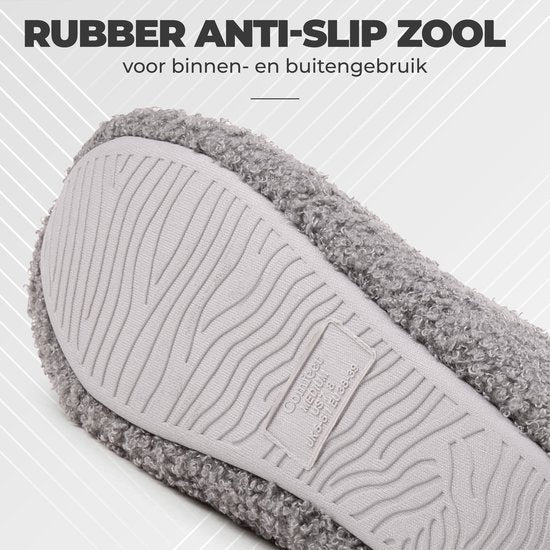 Hausschuhe Damen - Hausschuhe - Größe 42/43 - Grau - Rutschfest - Comfeet