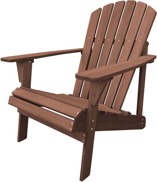 AXI Carmen Adirondack Stuhl Coffee – Loungesessel aus Holz mit Armlehnen – Hohe Rückenlehne – 90,5 x 78,4 x 93 cm