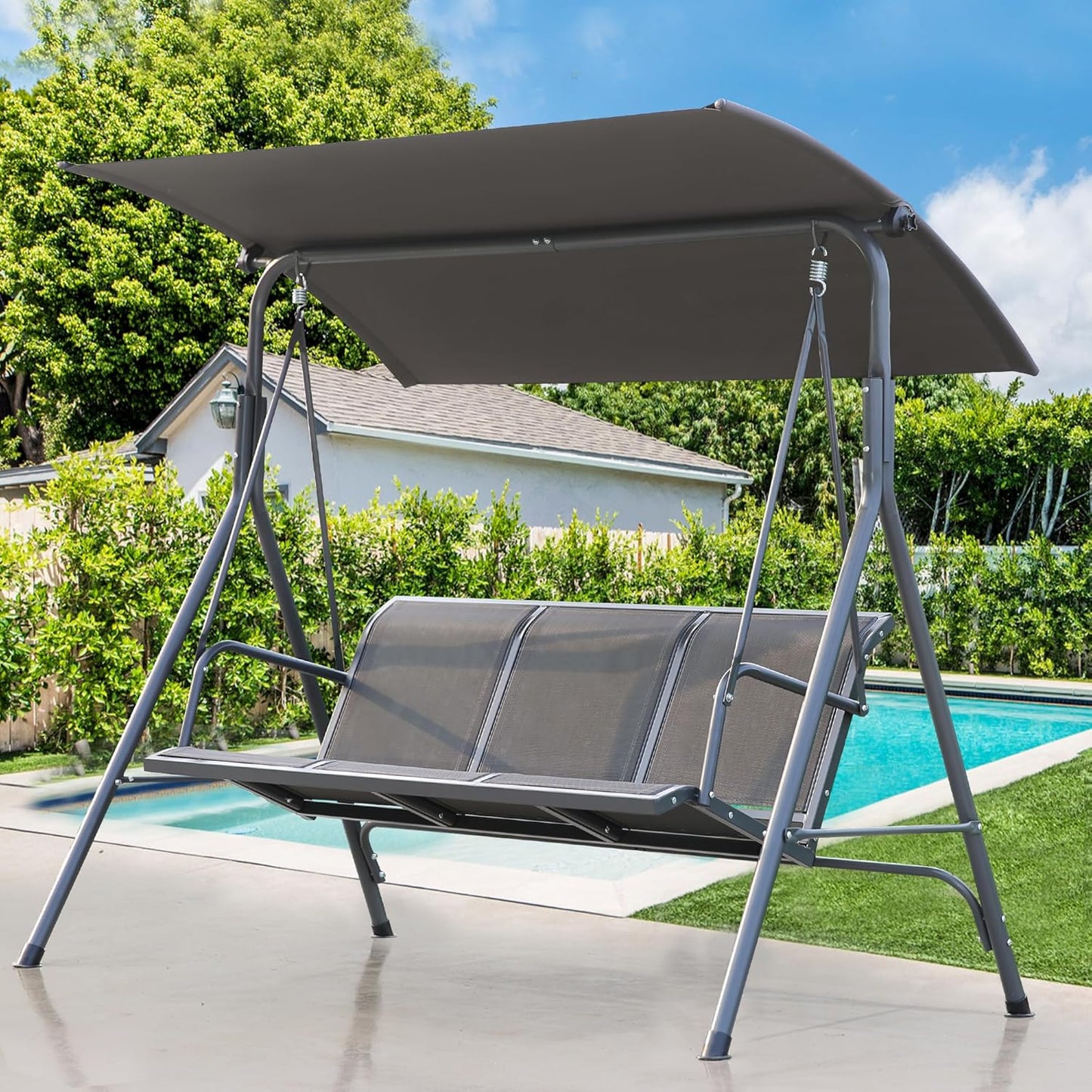 Angel Living Gartenschaukel - 3 Sitze - Dach - Teslin Stuhl - 170x110x152 cm - Teslin