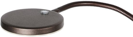 Stehlampe Platu 3351CA – dimmbar mit einstellbarer Lichtfarbe, brauner Kunststoff und Metall, trendiges Design, Mexlite, ideal für den Innenbereich